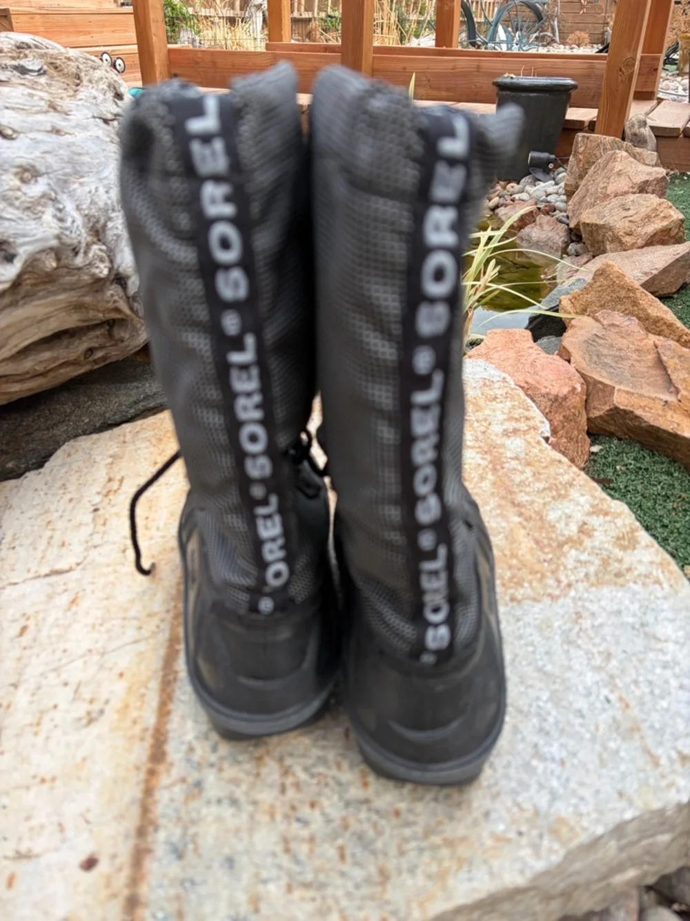 Sorel Lined Winter Snow Boots youth Size 3 Green Liners Lace Front Women's 4.5-5